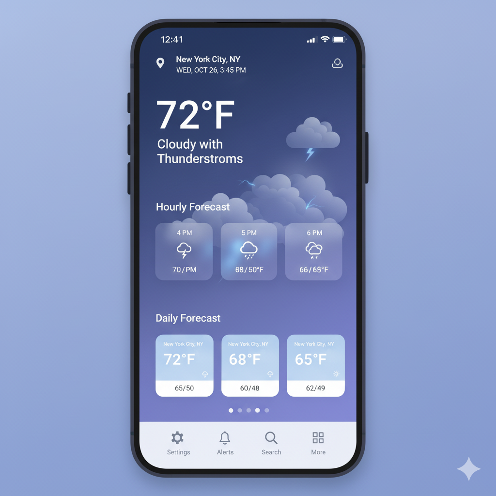 Weather Dashboard Mobile View